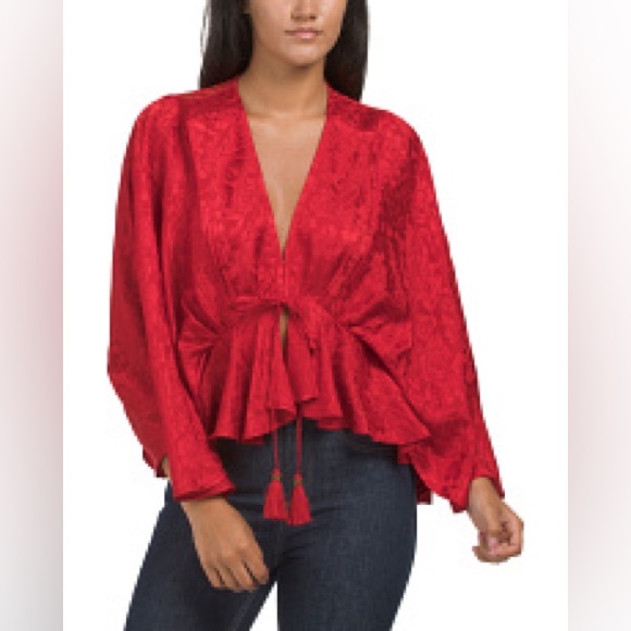 Band of the Free Women's Nahara Long Sleeve Self Tie Top - Picture 3 of 8